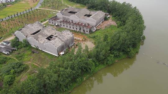 江西吉安螺湖湾湿地公园航拍视频素材模板下载