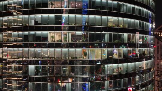 中国银行大厦夜景航拍