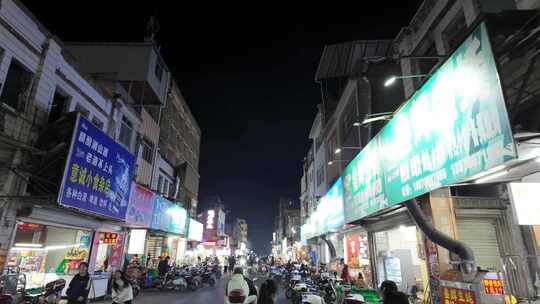 贵港老街夜景街景