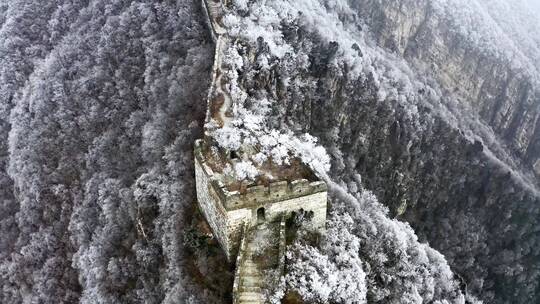 冬季雪景长城大气震撼场景