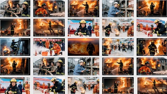 消防宣传日创意片头高清AE视频素材下载