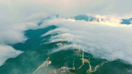 航拍安徽大别山自然云海风光 4K