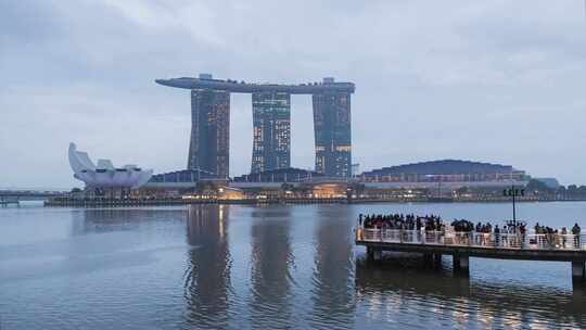 新加坡海湾酒店日转夜视频素材模板下载