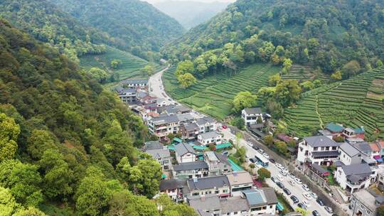 浙江杭州西湖龙井一级产地梅家坞航拍