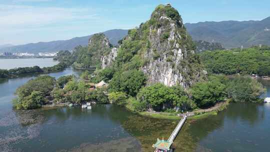 航拍广东肇庆七星岩景区