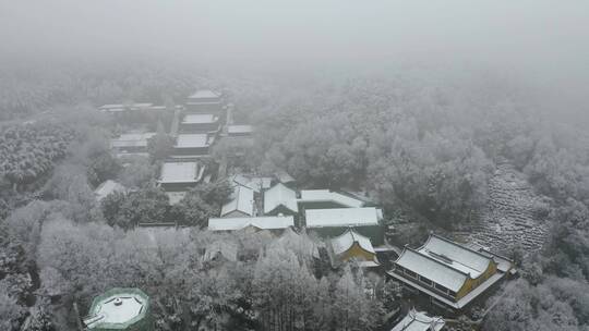 杭州西湖景区法喜寺雪天航拍合集