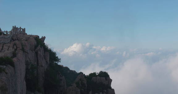 中国山东泰安泰山山顶风景风景区云海