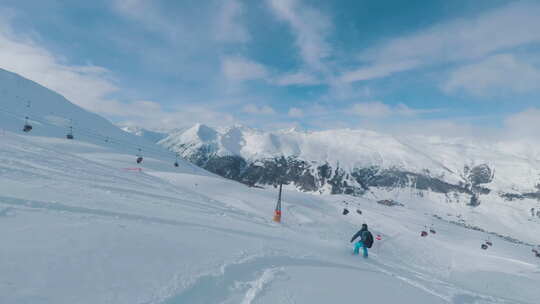 雪山滑雪场视频素材模板下载