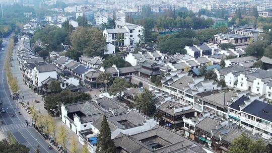 航拍金华城区婺州古城景区