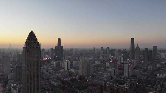 天津和平区天津大景海河天津夜景航拍