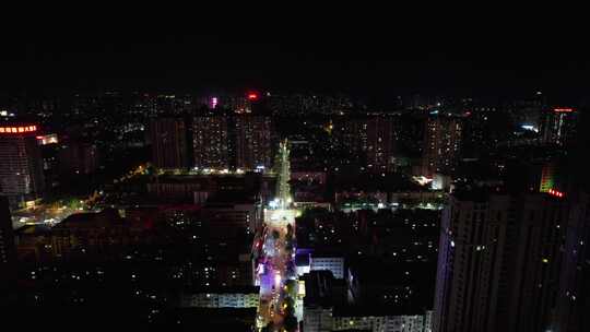 河南平顶山城市夜景航拍