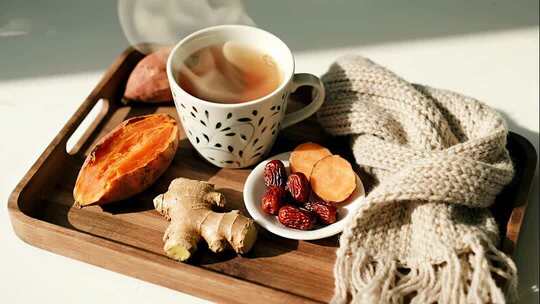 冬至红糖姜茶温暖治愈养生视频