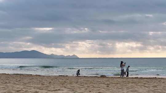 海南陵水龙头岭海岸沙滩航拍