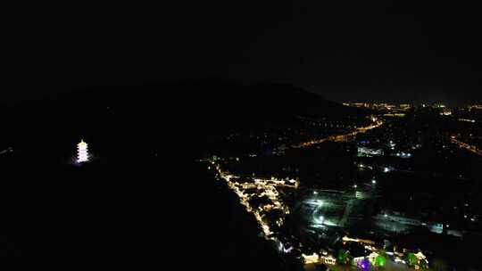 江苏无锡城市夜景灯光航拍