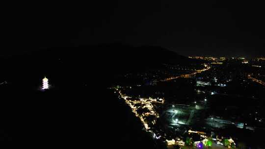 江苏无锡城市夜景灯光航拍视频素材模板下载