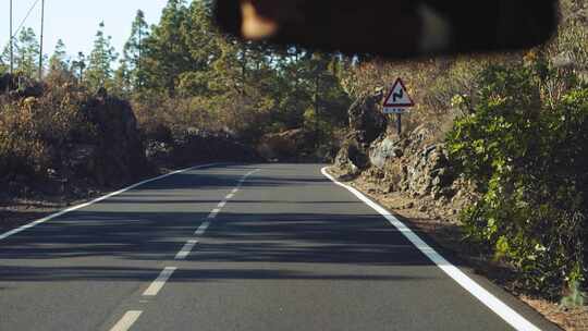 路，山脉，西班牙，特内里费岛