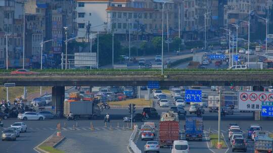 广西南宁邕武路车流道路街道街景