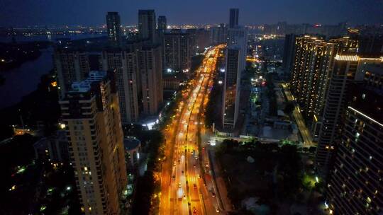 航拍厦门集美夜景