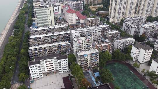 航拍湖北宜昌西陵区城区建设