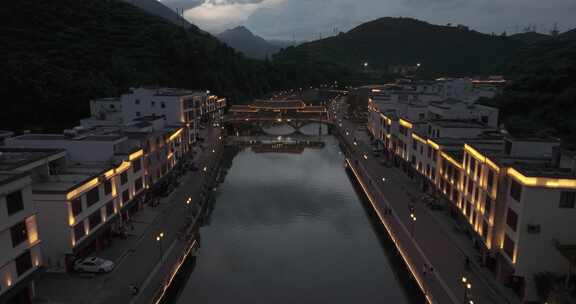 信宜市钱排镇双合村夜景航拍