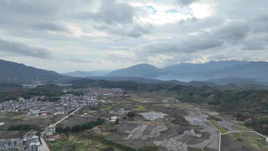 航拍福建龙岩四堡镇