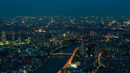 城市夜景交通延时