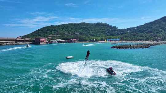 4k海南陵水分界洲岛海岛旅游水上运动航拍