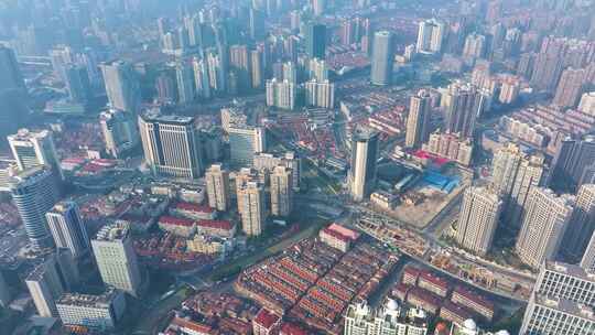 上海虹口区航拍大景全景城市风景风光视频素材模板下载