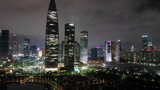 深圳湾夜景延时航拍