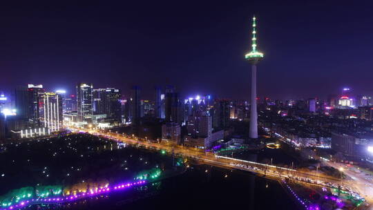 沈阳 夜晚 夜景 夜市 商业街 彩电塔