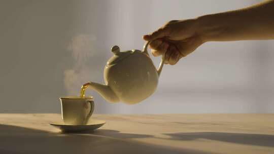 下午茶英式下午茶倒茶喝茶