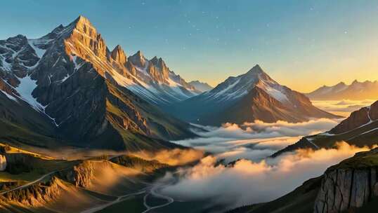 壮美山脉云海自然风光