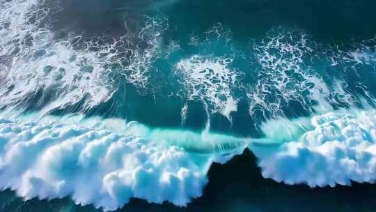 大海海浪浪花海洋巨浪翻滚