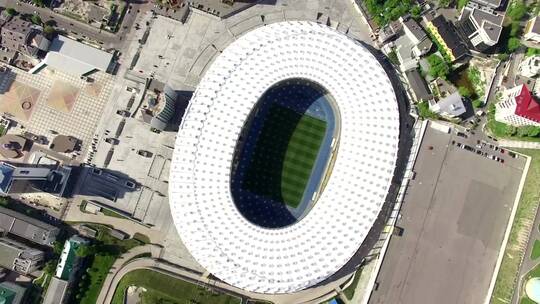 从空中俯瞰足球场视频素材模板下载