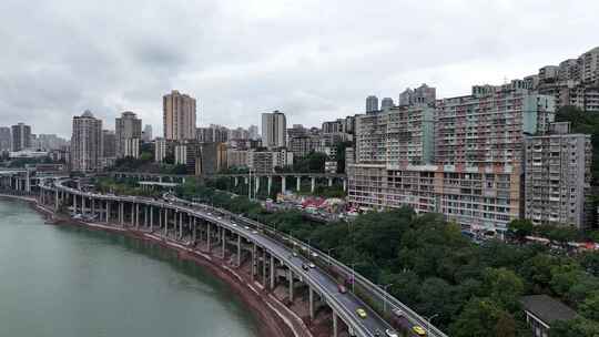 4K航拍大气重庆嘉陵江风景