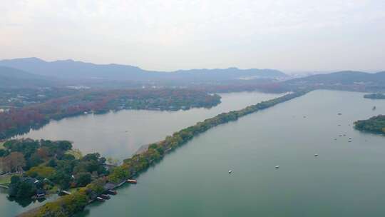 杭州西湖景区大自然风景风光航拍