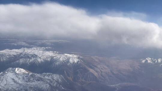 飞机上航拍 俯瞰雪山 藏区大气 原素材_1757