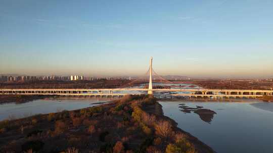 石家庄地标 复兴大街 滹沱河 湿地