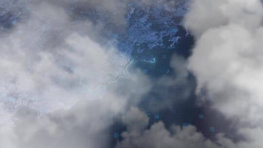 汕头市地图-云雾俯冲勾勒轮廓
