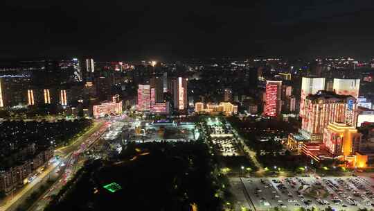 合集广东汕头时代广场万象城广场夜景航拍