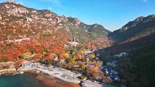 青岛崂山青岛秋景青岛太清宫航拍