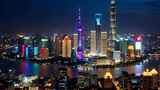 上海陆家嘴夜景全景高清在线视频素材下载