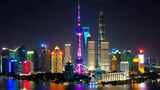 上海陆家嘴夜景全景高清在线视频素材下载