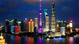 上海陆家嘴夜景全景高清在线视频素材下载