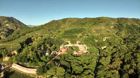 山西忻州五台县佛光寺大景航拍4k