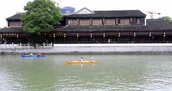 美丽河道 苏州斜塘老街建筑 好天气