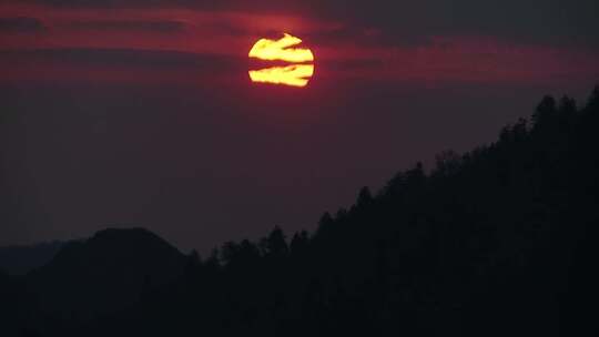 震撼大气日落延时唯美落日太阳下山沧海桑田