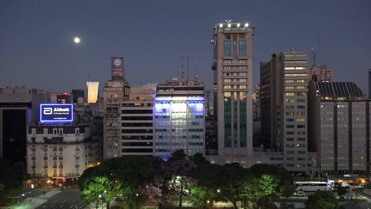 夜晚的阿根廷城市景观