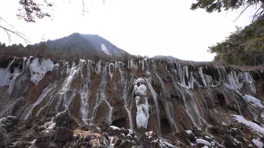 四川九寨沟黄龙仙境景区自然钙化池硫磺池