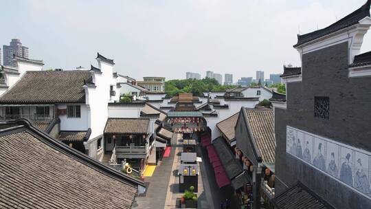 航拍宁波市区鼓楼沿历史文化街区